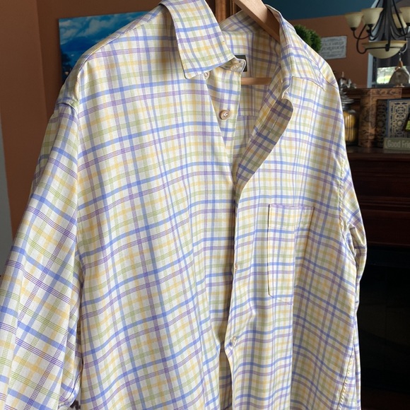 Ermenegildo Zegna Italy Large Plaid Check Pastel Color Yellow Purple Easter Mens - Picture 3 of 17